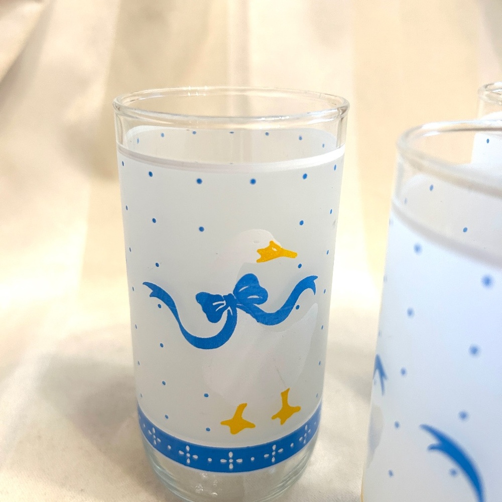 4 Libbey Vintage 1980s 10 oz. Country Goose Frosted Tumbler Glasses (set of 4) - Picture 5 of 9
